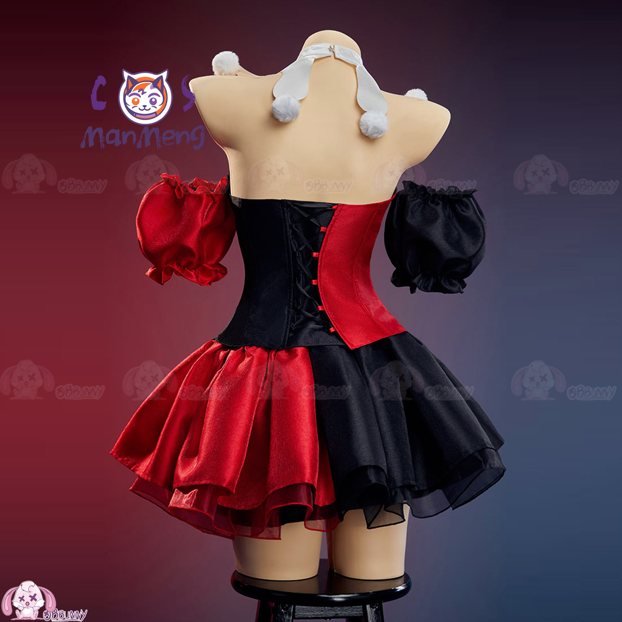 New Clown Gothic Lolita Waist  - Anime Cosplay Red review and price