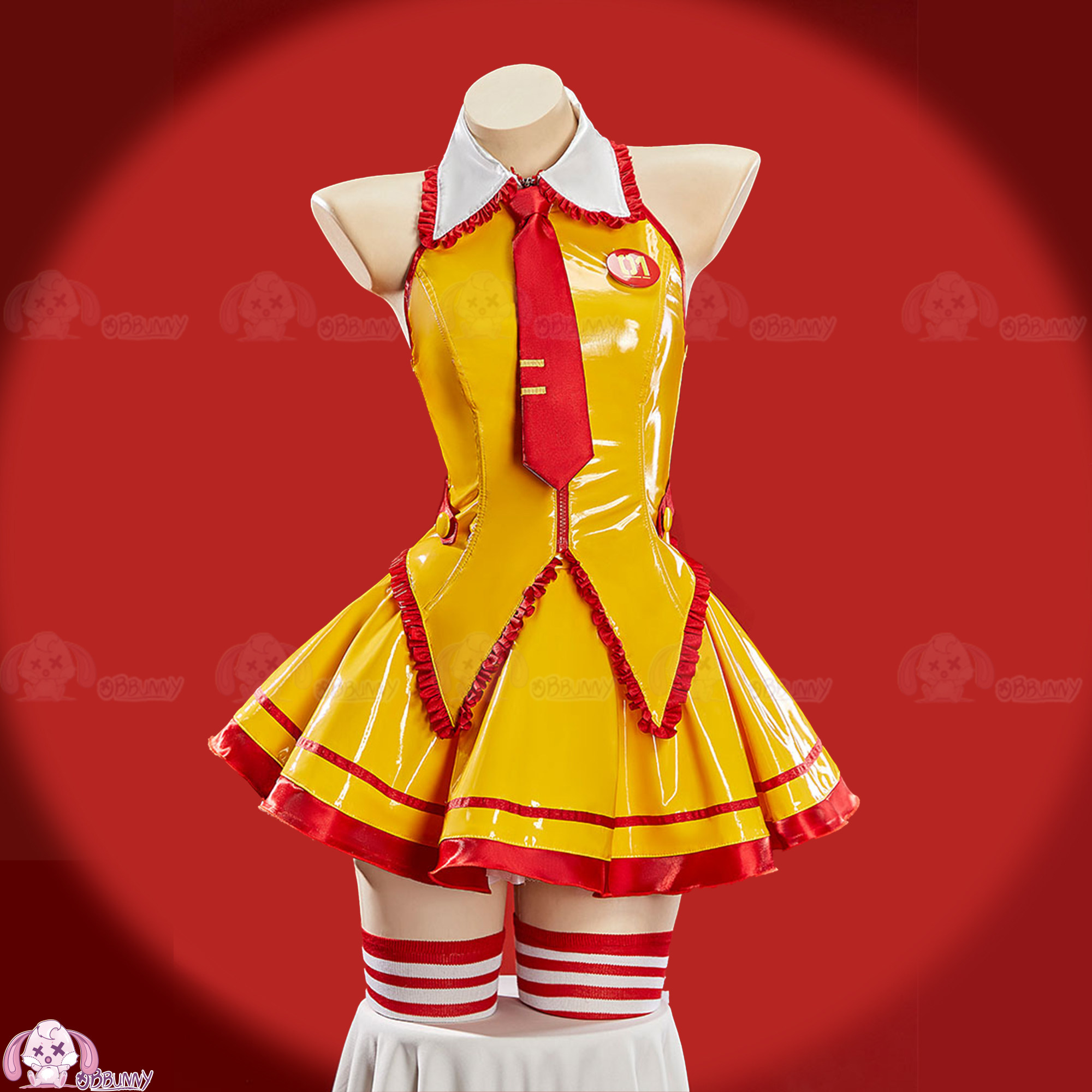 Miku Fanart Cosplay Costume PU - Anime Cosplay Red review and price