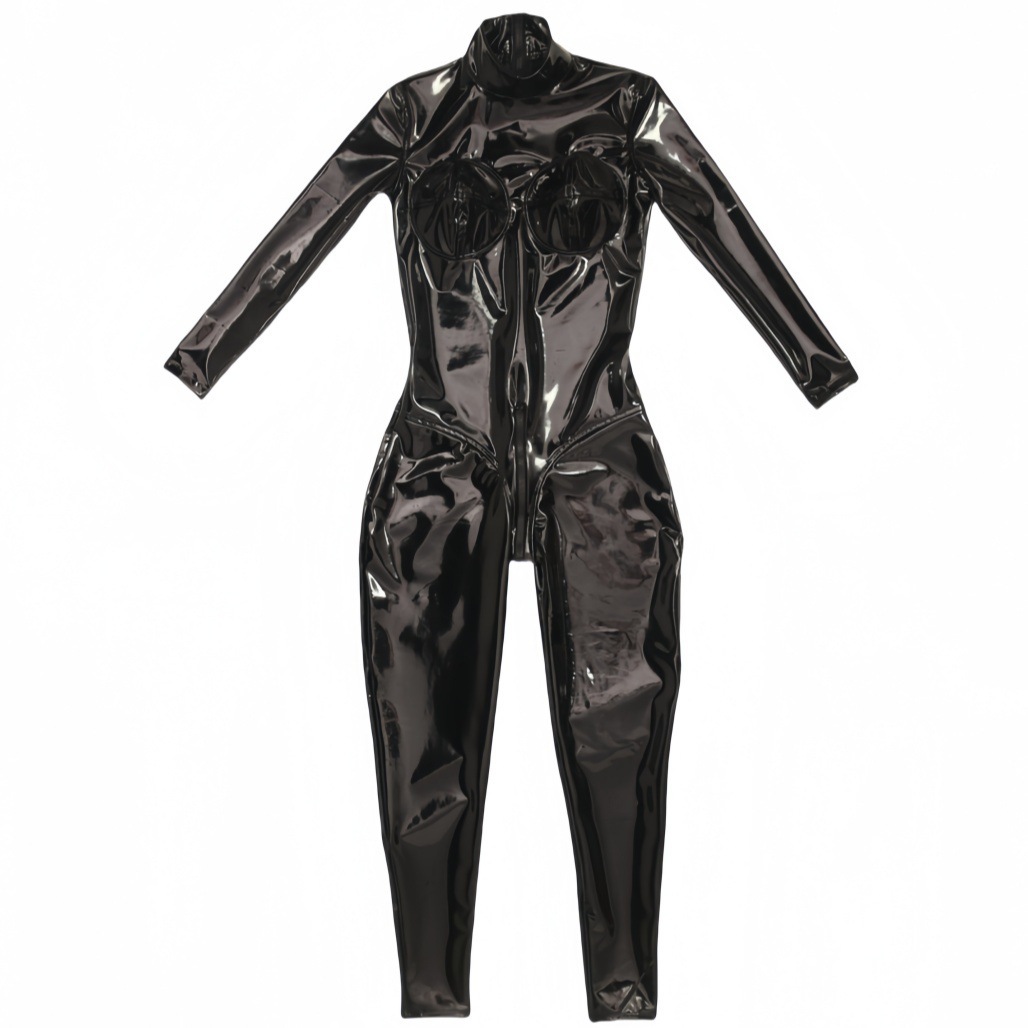 Women Sexy Black Shiny PU Leat - Anime Cosplay Bodysuit review and price
