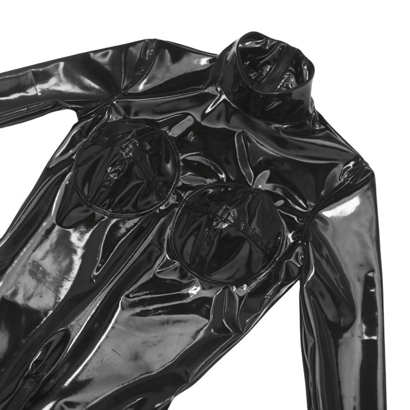 Women Sexy Black Shiny PU Leat - Anime Cosplay Bodysuit review and price